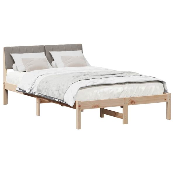 vidaXL Rám postele Hnedá a taupe 120 x 200 cm Borovicový masív – Obrázok 3