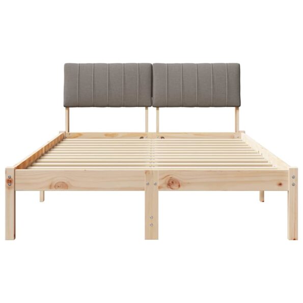 vidaXL Rám postele Hnedá a taupe 120 x 200 cm Borovicový masív – Obrázok 5