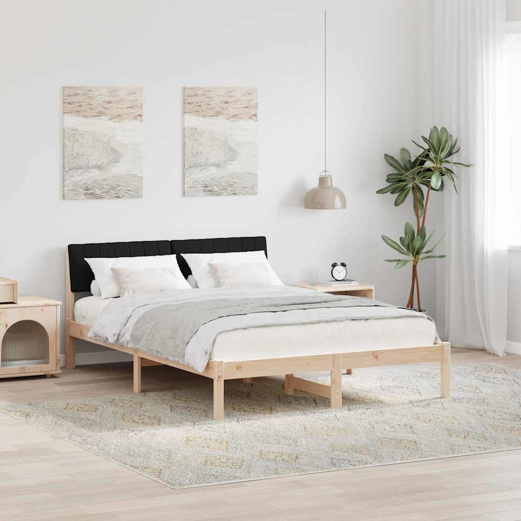 878686_1.jpg vidaXL Rám postele Hnedá a čierna 140 x 190 cm Borovicový masív – Obrázok 1