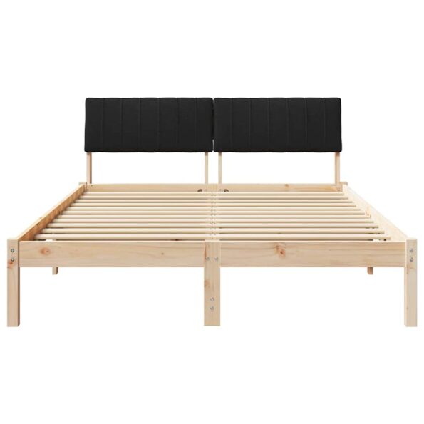 vidaXL Rám postele Hnedá a čierna 140 x 190 cm Borovicový masív – Obrázok 5