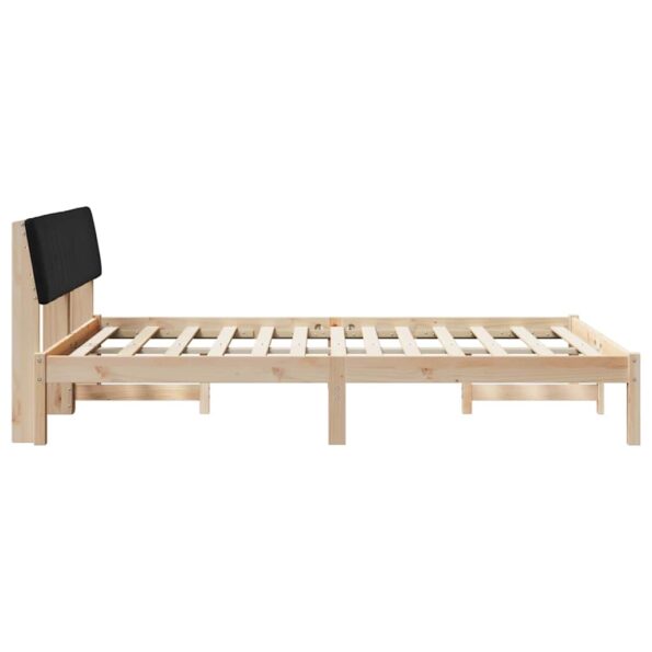 vidaXL Rám postele Hnedá a čierna 140 x 190 cm Borovicový masív – Obrázok 6