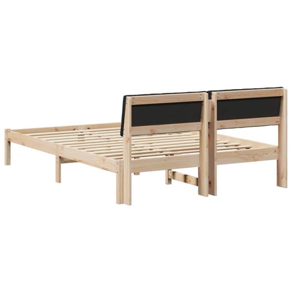 vidaXL Rám postele Hnedá a čierna 140 x 190 cm Borovicový masív – Obrázok 7