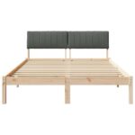 vidaXL Rám postele hnedá a tmavosivá 135 x 190 cm Borovicový masív – Obrázok 5