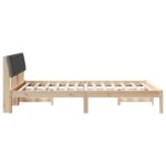 vidaXL Rám postele hnedá a tmavosivá 135 x 190 cm Borovicový masív – Obrázok 6