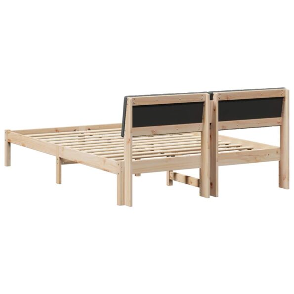 vidaXL Rám postele hnedá a tmavosivá 135 x 190 cm Borovicový masív – Obrázok 7