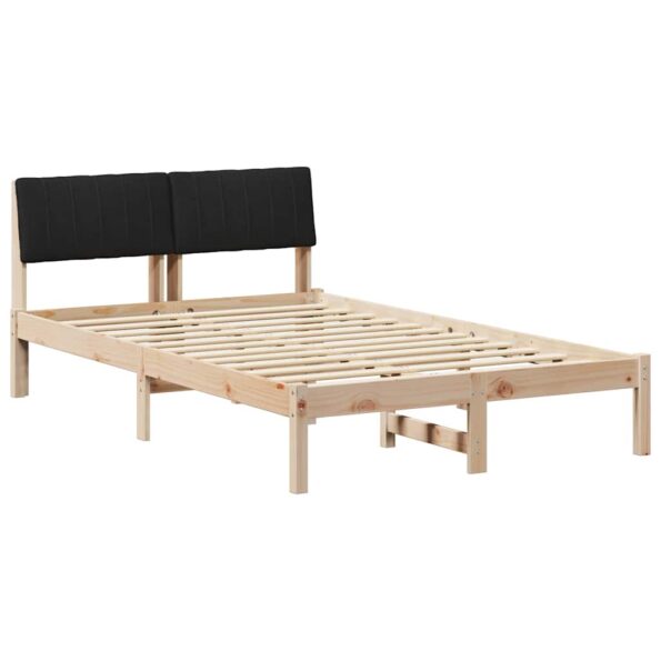 vidaXL Rám postele Hnedá a čierna 120 x 190 cm Borovicový masív – Obrázok 2