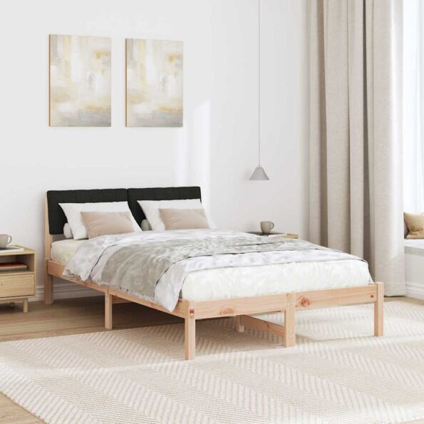 vidaXL Rám postele Hnedá a čierna 120 x 190 cm Borovicový masív – Obrázok 4