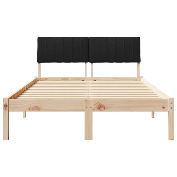 vidaXL Rám postele Hnedá a čierna 120 x 190 cm Borovicový masív – Obrázok 5
