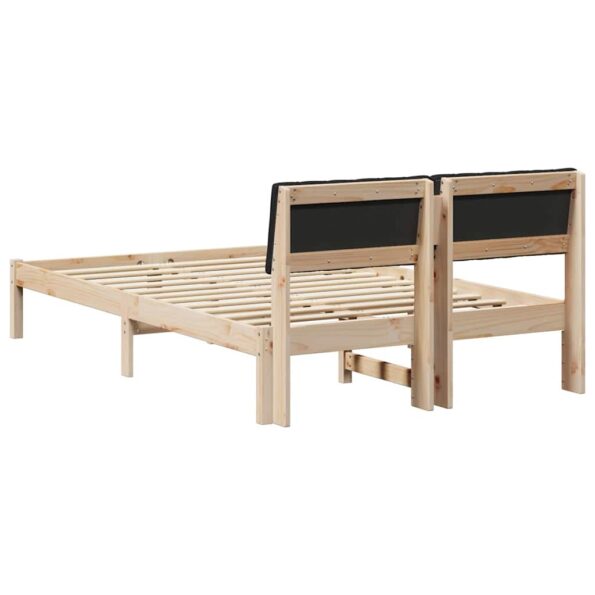 vidaXL Rám postele Hnedá a čierna 120 x 190 cm Borovicový masív – Obrázok 7