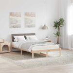 vidaXL Rám postele Hnedá a taupe 120 x 190 cm Borovicový masív