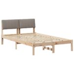 vidaXL Rám postele Hnedá a taupe 120 x 190 cm Borovicový masív – Obrázok 2
