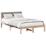 vidaXL Rám postele Hnedá a taupe 120 x 190 cm Borovicový masív – Obrázok 3