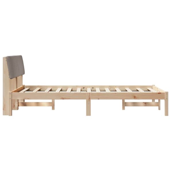 vidaXL Rám postele Hnedá a taupe 120 x 190 cm Borovicový masív – Obrázok 6