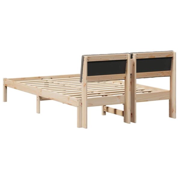 vidaXL Rám postele Hnedá a taupe 120 x 190 cm Borovicový masív – Obrázok 7