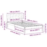 vidaXL Rám postele Hnedá a svetlo šedá 100 x 200 cm Borovicový masív – Obrázok 11