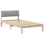 vidaXL Rám postele Hnedá a svetlo šedá 100 x 200 cm Borovicový masív – Obrázok 2