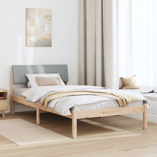vidaXL Rám postele Hnedá a svetlo šedá 100 x 200 cm Borovicový masív – Obrázok 4
