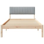 vidaXL Rám postele Hnedá a svetlo šedá 100 x 200 cm Borovicový masív – Obrázok 5