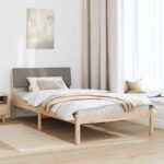 vidaXL Rám postele Hnedá a taupe 100 x 200 cm Borovicový masív – Obrázok 4
