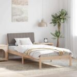 vidaXL Rám postele Hnedá a taupe 90 x 200 cm Borovicový masív