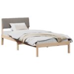 vidaXL Rám postele Hnedá a taupe 90 x 200 cm Borovicový masív – Obrázok 3