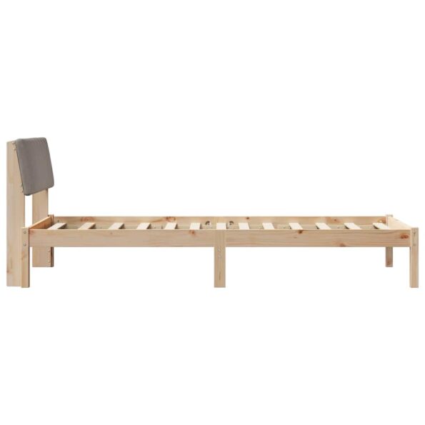 vidaXL Rám postele Hnedá a taupe 90 x 200 cm Borovicový masív – Obrázok 6