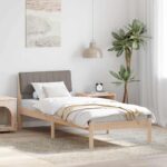 vidaXL Rám postele Hnedá a taupe 80 x 200 cm Borovicový masív