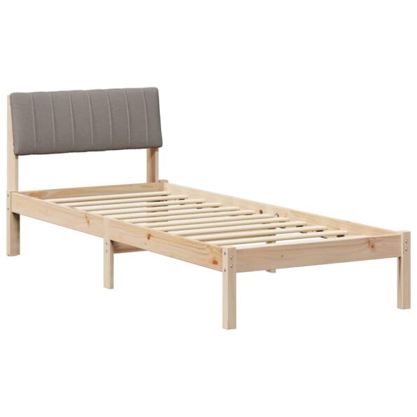 vidaXL Rám postele Hnedá a taupe 80 x 200 cm Borovicový masív – Obrázok 2