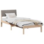 vidaXL Rám postele Hnedá a taupe 80 x 200 cm Borovicový masív – Obrázok 3