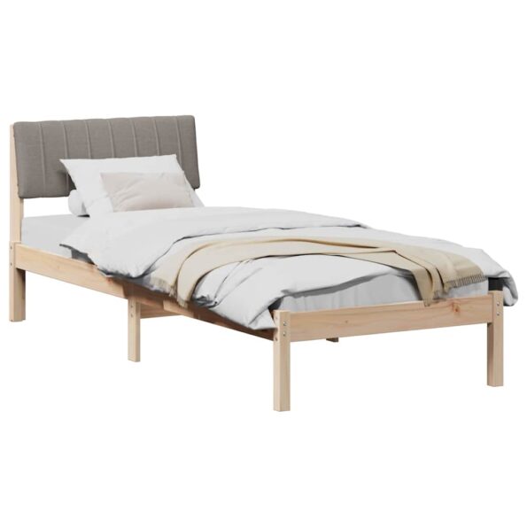 vidaXL Rám postele Hnedá a taupe 80 x 200 cm Borovicový masív – Obrázok 3