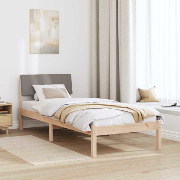 vidaXL Rám postele Hnedá a taupe 80 x 200 cm Borovicový masív – Obrázok 4
