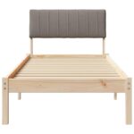 vidaXL Rám postele Hnedá a taupe 80 x 200 cm Borovicový masív – Obrázok 5