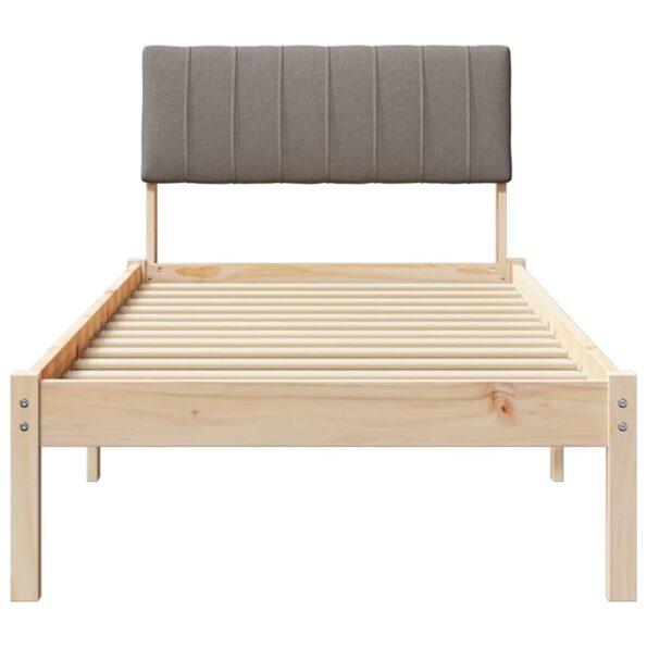 vidaXL Rám postele Hnedá a taupe 80 x 200 cm Borovicový masív – Obrázok 5