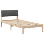 vidaXL Rám postele hnedá a tmavosivá 90 x 190 cm Borovicový masív – Obrázok 2
