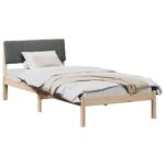 vidaXL Rám postele hnedá a tmavosivá 90 x 190 cm Borovicový masív – Obrázok 3