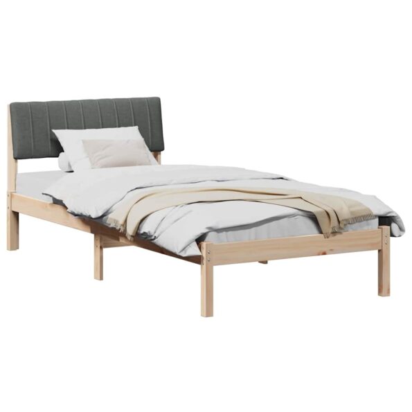 vidaXL Rám postele hnedá a tmavosivá 90 x 190 cm Borovicový masív – Obrázok 3