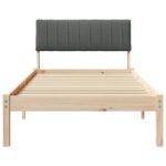 vidaXL Rám postele hnedá a tmavosivá 90 x 190 cm Borovicový masív – Obrázok 5