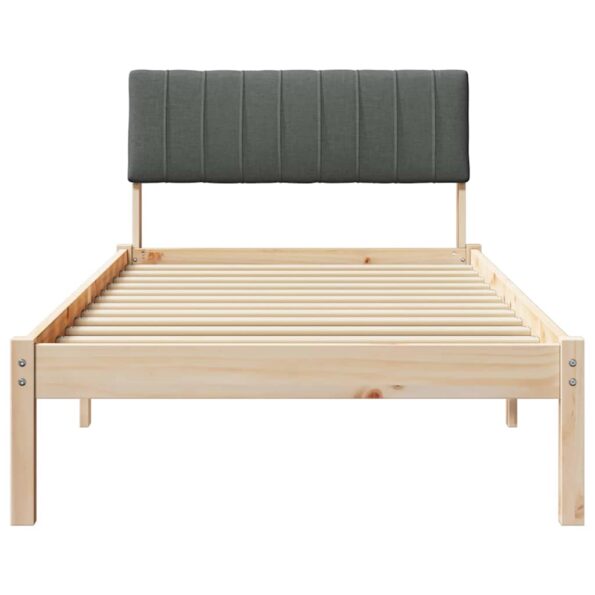 vidaXL Rám postele hnedá a tmavosivá 90 x 190 cm Borovicový masív – Obrázok 5