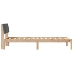 vidaXL Rám postele hnedá a tmavosivá 90 x 190 cm Borovicový masív – Obrázok 6