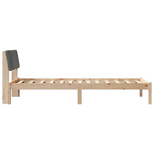 vidaXL Rám postele hnedá a tmavosivá 90 x 190 cm Borovicový masív – Obrázok 6