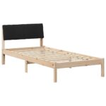 vidaXL Rám postele Hnedá a čierna 90 x 190 cm Borovicový masív – Obrázok 2