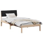 vidaXL Rám postele Hnedá a čierna 90 x 190 cm Borovicový masív – Obrázok 3