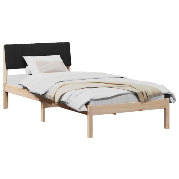 vidaXL Rám postele Hnedá a čierna 90 x 190 cm Borovicový masív – Obrázok 3