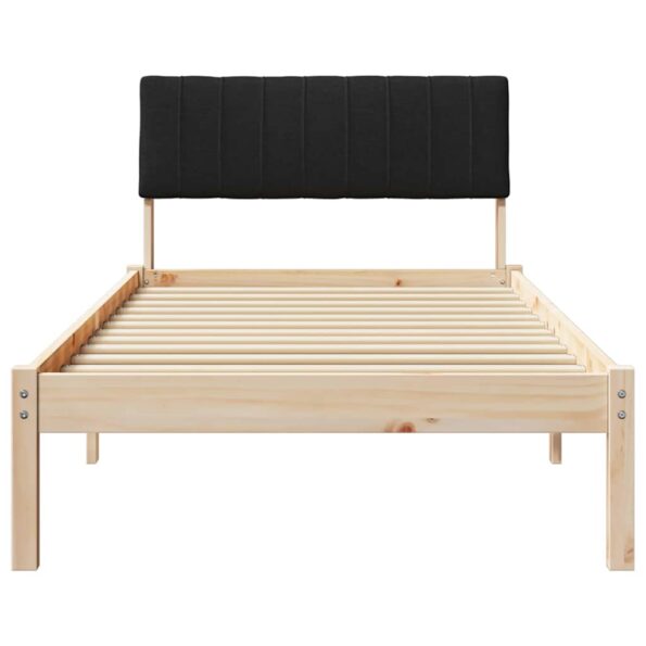 vidaXL Rám postele Hnedá a čierna 90 x 190 cm Borovicový masív – Obrázok 5