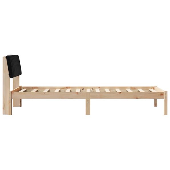 vidaXL Rám postele Hnedá a čierna 90 x 190 cm Borovicový masív – Obrázok 6
