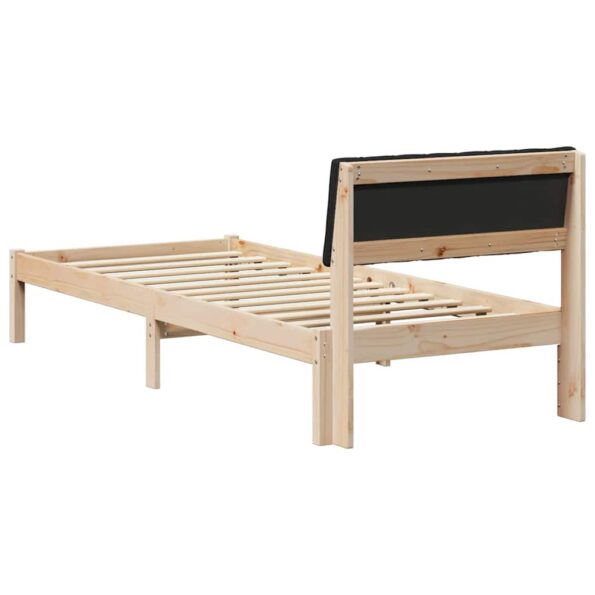 vidaXL Rám postele Hnedá a čierna 90 x 190 cm Borovicový masív – Obrázok 7
