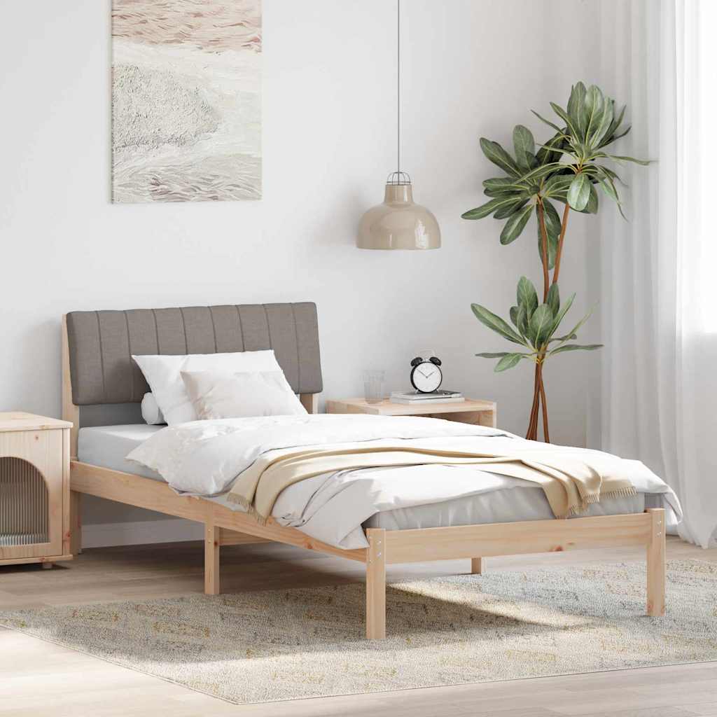 878717_1.jpg vidaXL Rám postele Hnedá a taupe 90 x 190 cm Borovicový masív – Obrázok 1