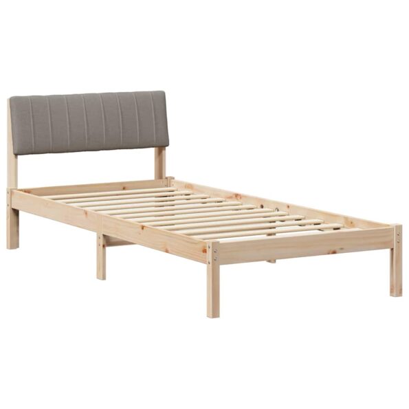 vidaXL Rám postele Hnedá a taupe 90 x 190 cm Borovicový masív – Obrázok 2