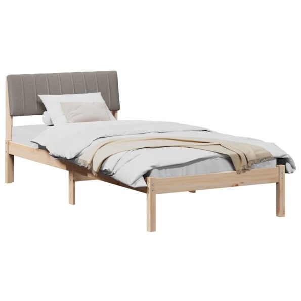 vidaXL Rám postele Hnedá a taupe 90 x 190 cm Borovicový masív – Obrázok 3