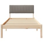 vidaXL Rám postele Hnedá a taupe 90 x 190 cm Borovicový masív – Obrázok 5